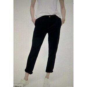 J.Crew  Womens High Rise Girlfriend Chino Black Size 18